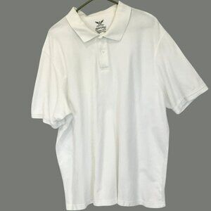 Faded Glory Men's 2-Button Cotton Golf Polo Shirt Size XXL in White Activewear